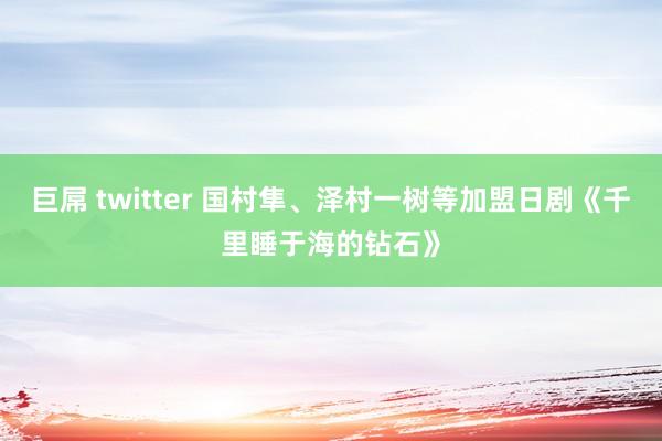 巨屌 twitter 国村隼、泽村一树等加盟日剧《千里睡于海的钻石》