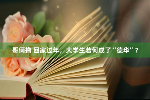 哥俩撸 回家过年，大学生若何成了“德华”？